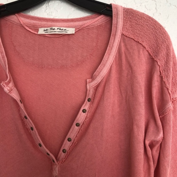 Free People Military Mix Henley Long Sleeve Top - Picture 6 of 9
